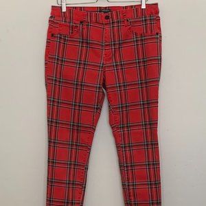 Plaid Pants-Red